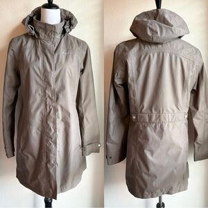 Eddie Bauer Travex WeatherEdge Women’s Hooded Trench Rain Jacket Brown M
